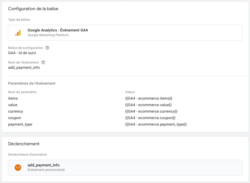 Tracker les informations de payement dans Google Analytics 4 (GA4)