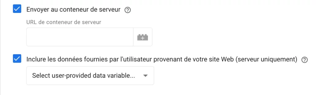 Envoyer au conteneur de serveur Google Tag Manager