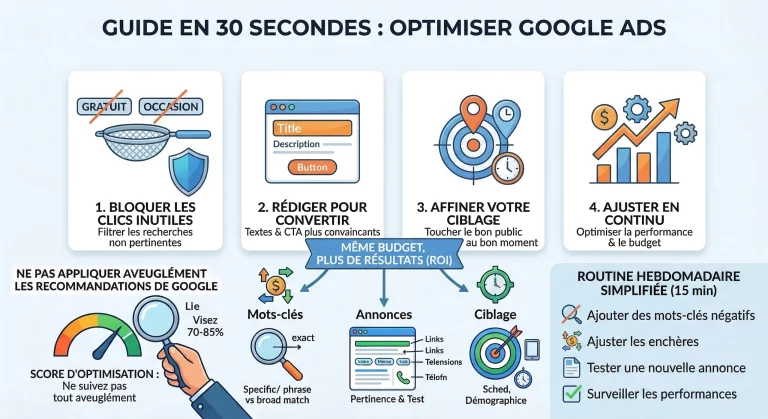 Optimisation Google Ads : le guide complet pour arrêter de gaspiller votre budget